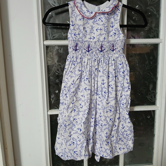 Vive la Fete Girls Smocked Red Gingham Bishop Dress - Alabama Crimson Tide